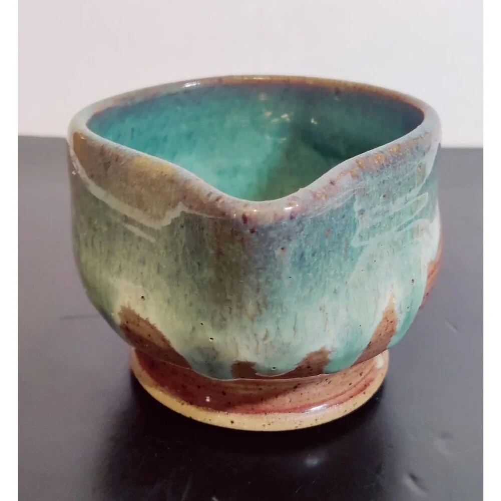 NC Art Studio Pottery Soup,Sauce Bowl Handmade 2006 Glazed Signed Pattie